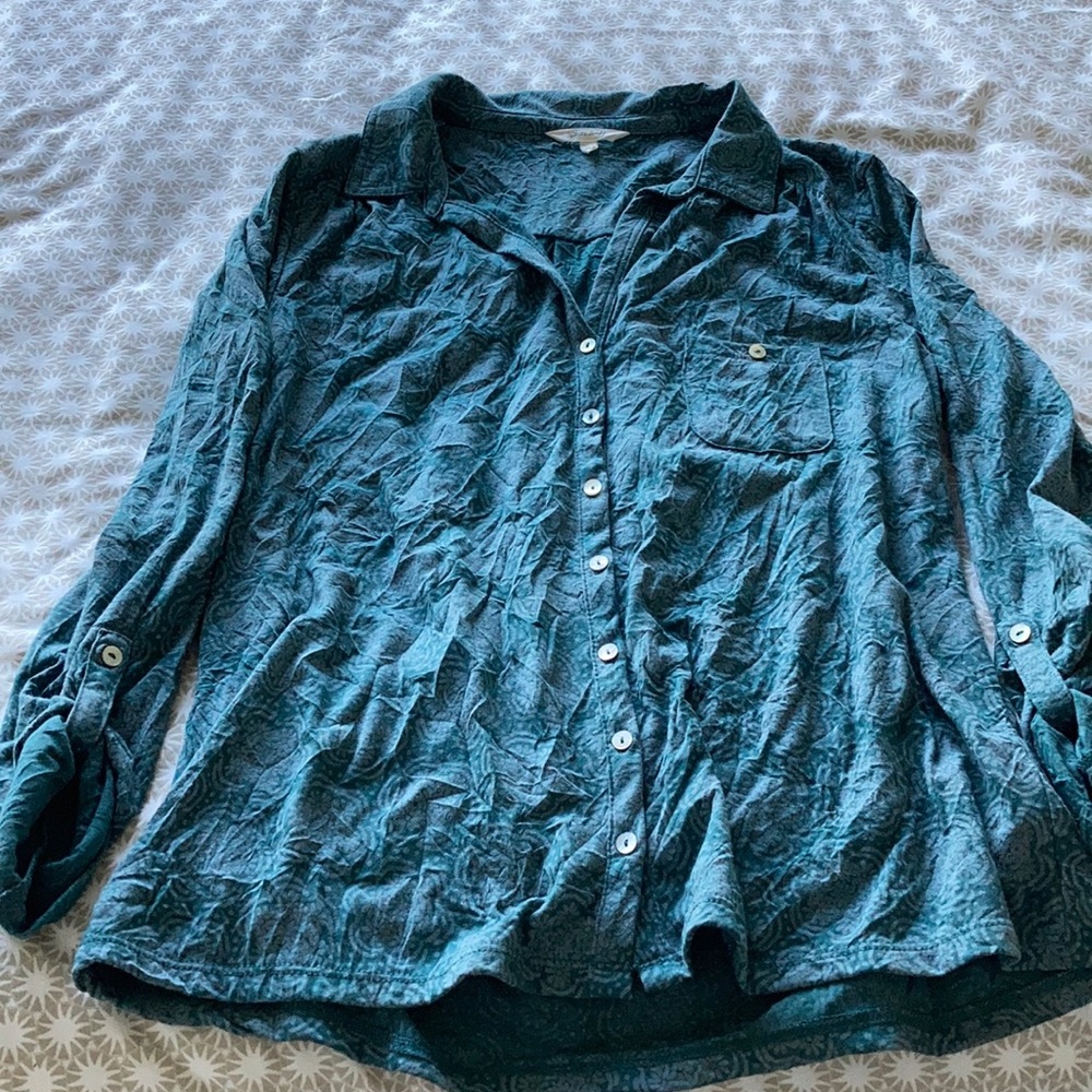 Crinkle 3/4 sleeve shirt